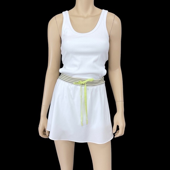 aerie Dresses & Skirts - OFFLINE By Aerie White Ribbed Tank Top Cutout Tennis Skort Dress Size medium